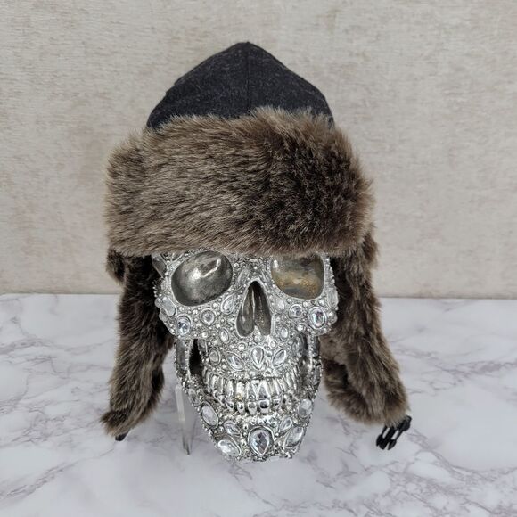 Vintage Totes Isotoner Lake of the Isles Wool Blend Trapper Aviator Hat Faux Fur - Picture 1 of 10